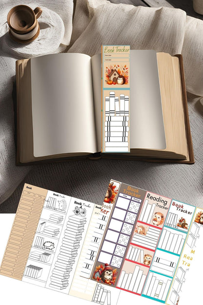 Hedgehog Fall Reading Tracker Bookmarks