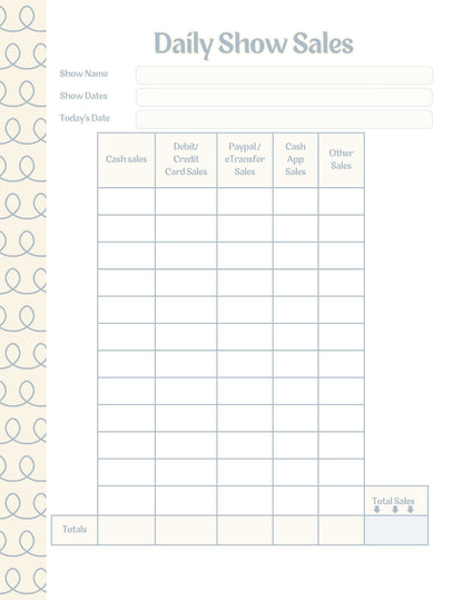 Vendor Show Planner and Tracker Binder