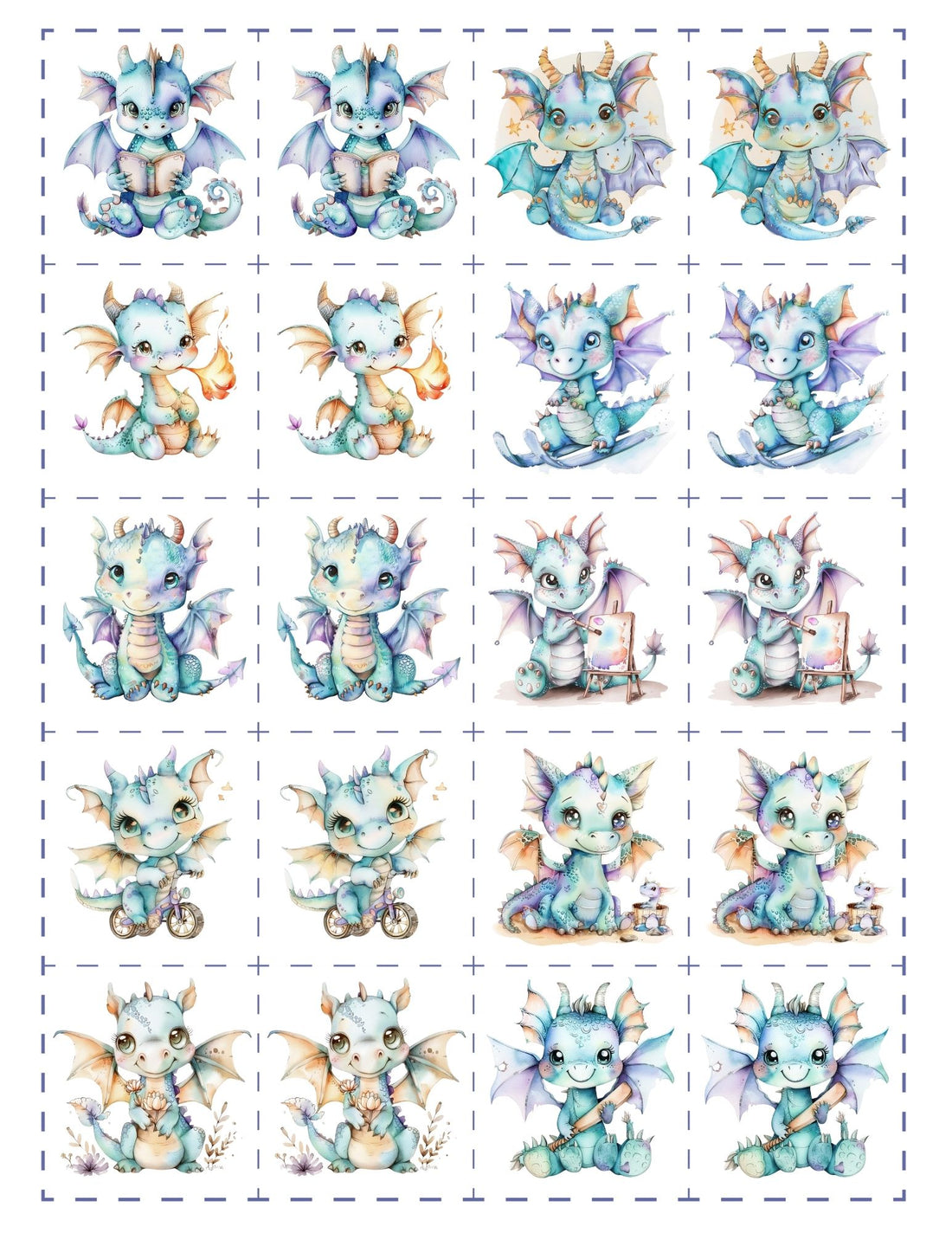 cute dinosaurs in blue for matching