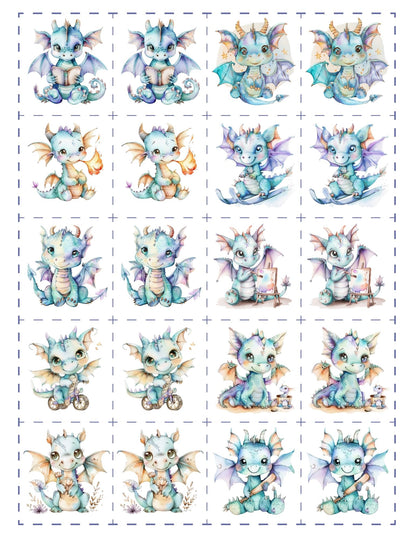 cute dinosaurs in blue for matching