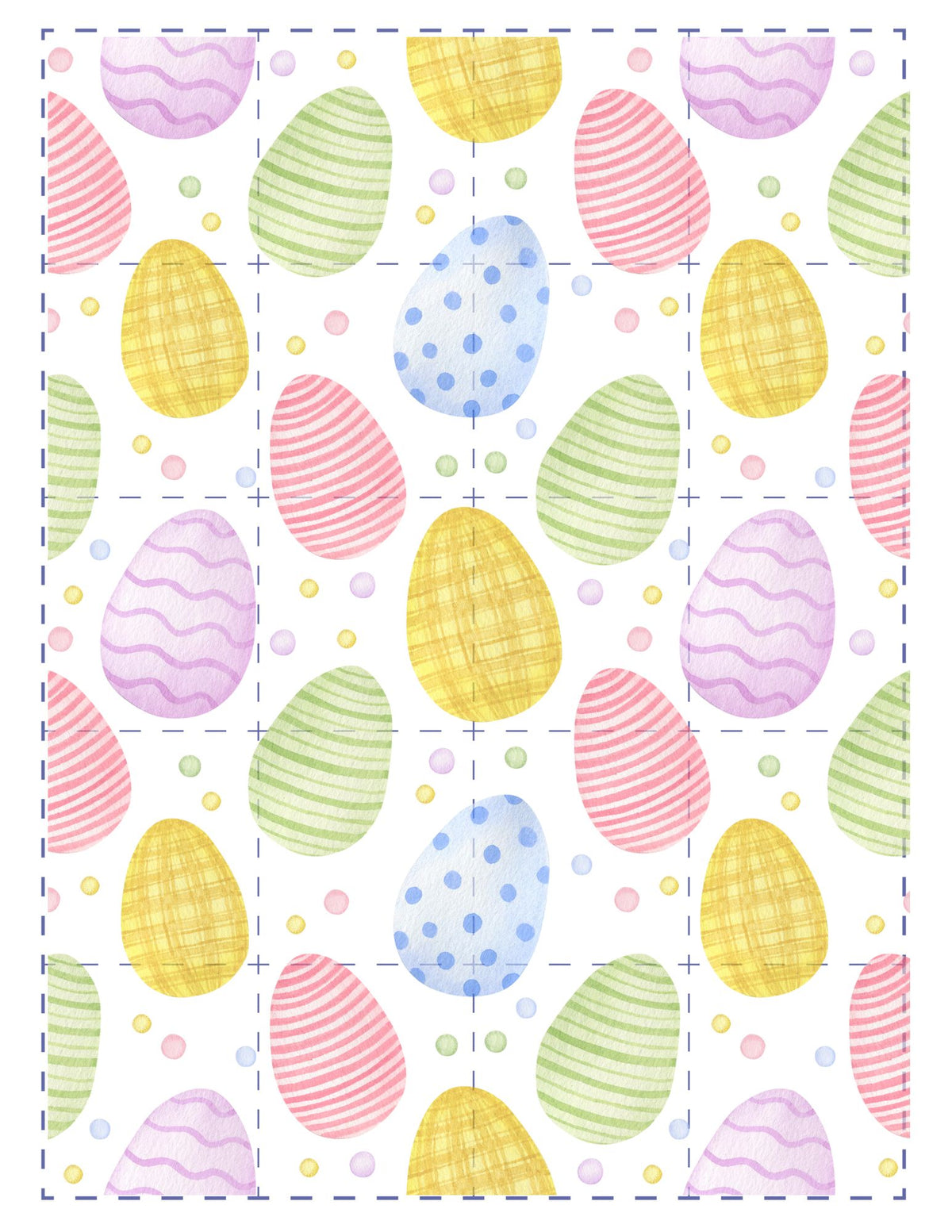 colorful easter eggs on back of cards