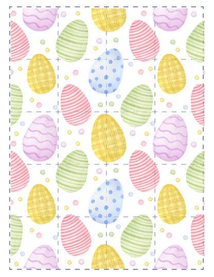 colorful easter eggs on back of cards