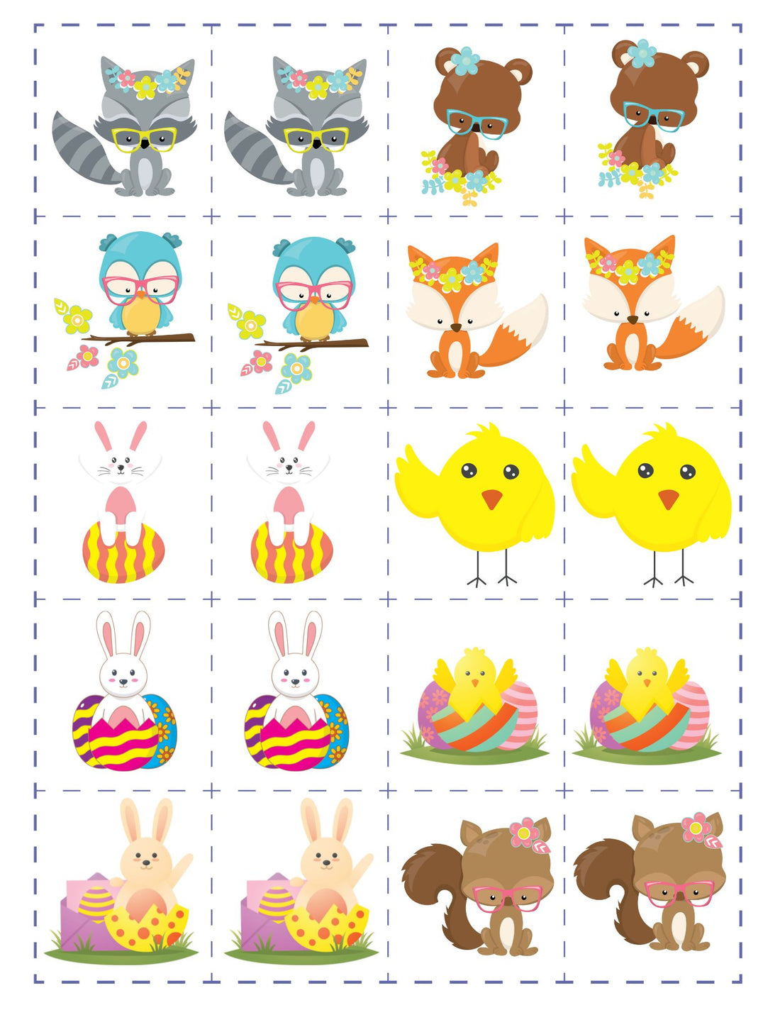 easter matching cards