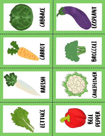 Vegetable Nature Study and Flashcards