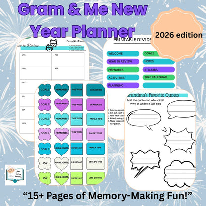 Grandma &amp; Me New Year Memory Planner