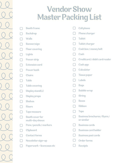 Vendor Show Planner and Tracker Binder