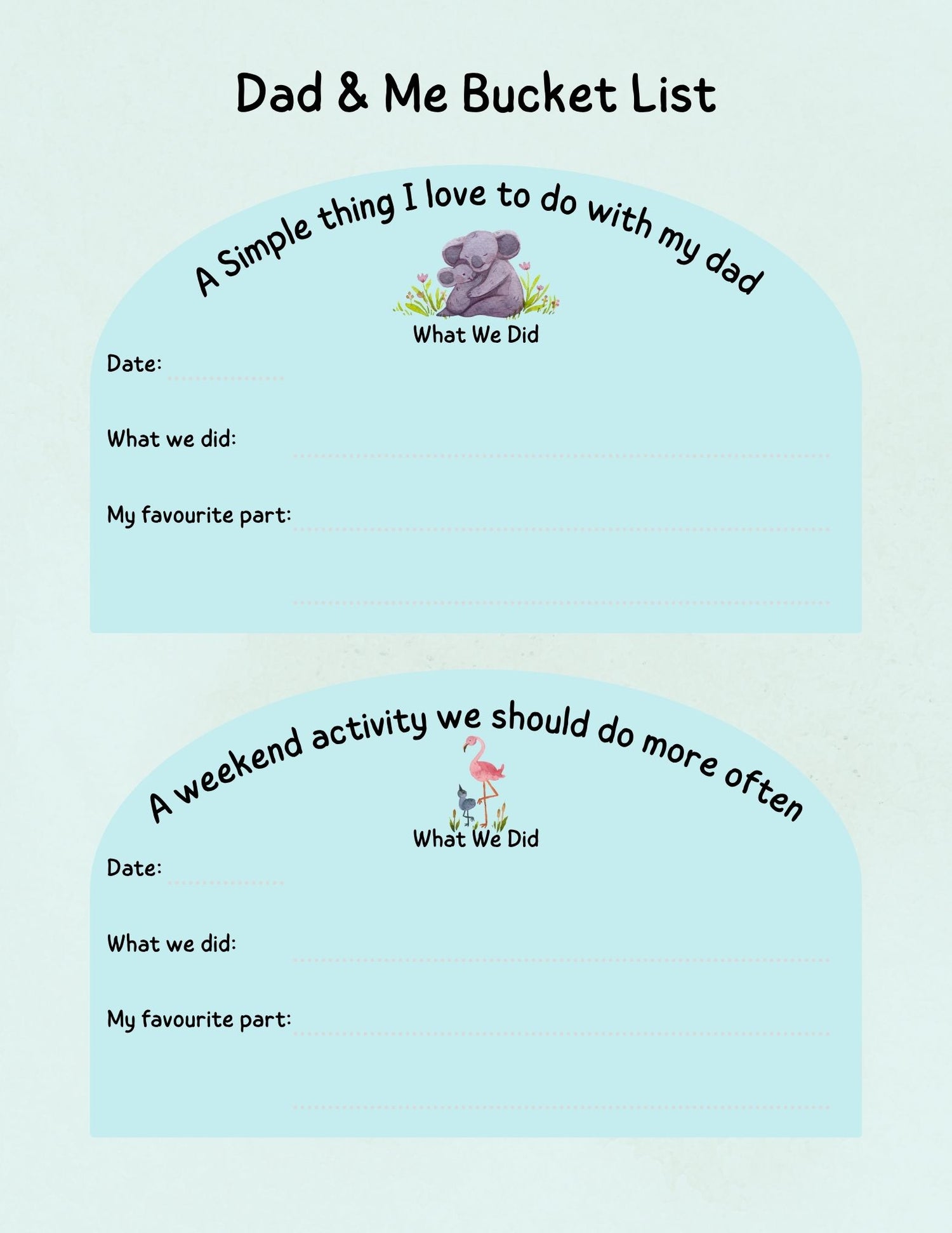 Dad &amp; Me Bucket List