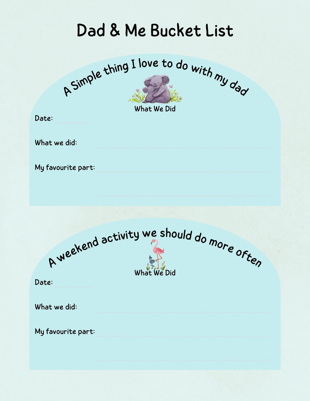 Dad &amp; Me Bucket List