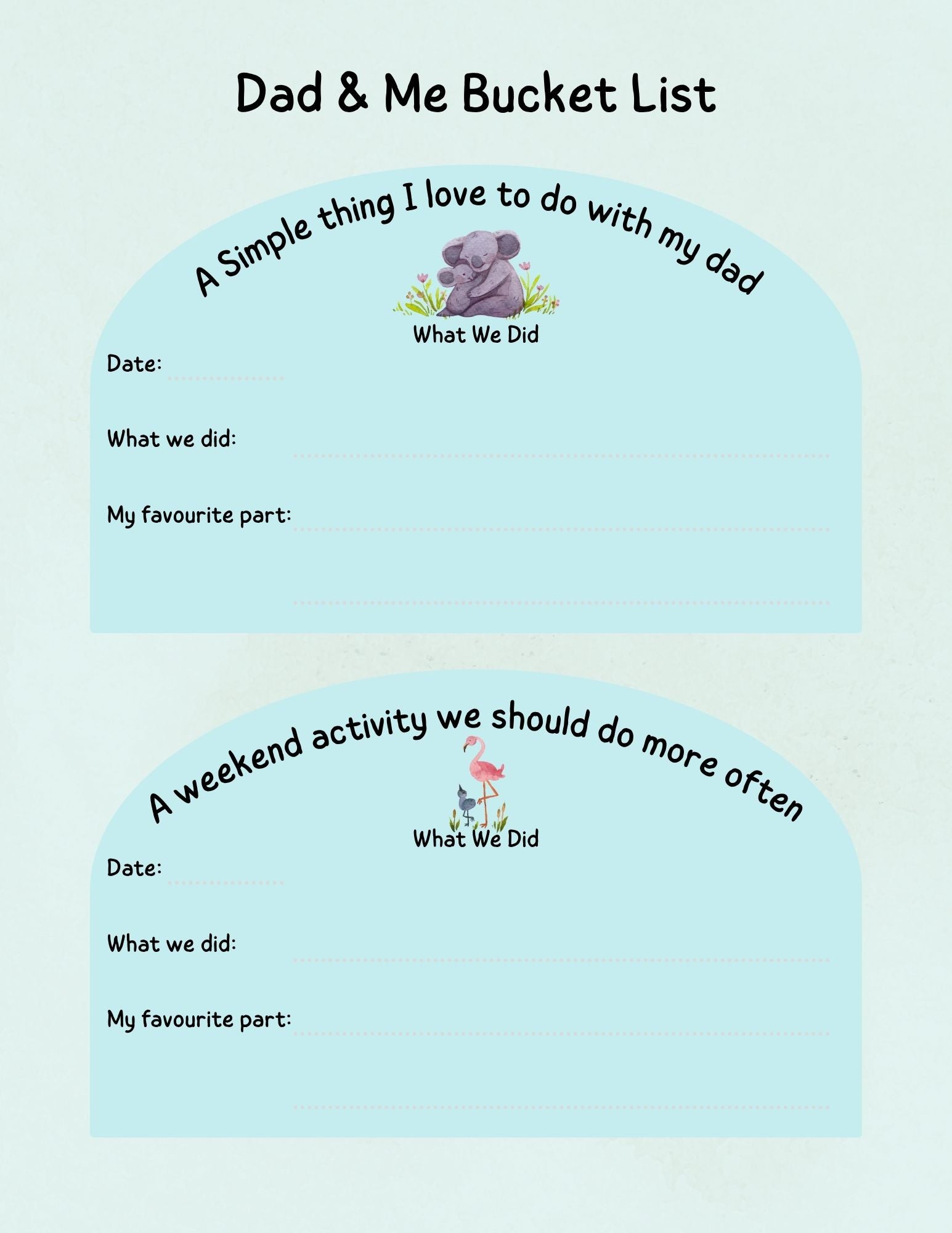 Dad &amp; Me Bucket List