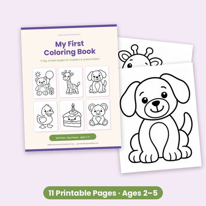 My First Coloring Book for Toddlers – 11 Simple Printable Coloring Pages
