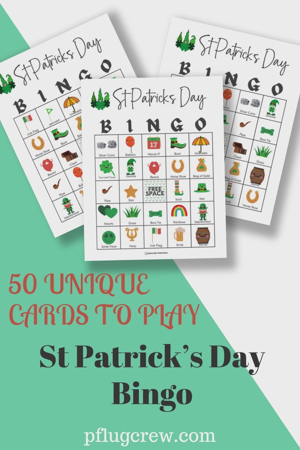 bingo card with leprechauns