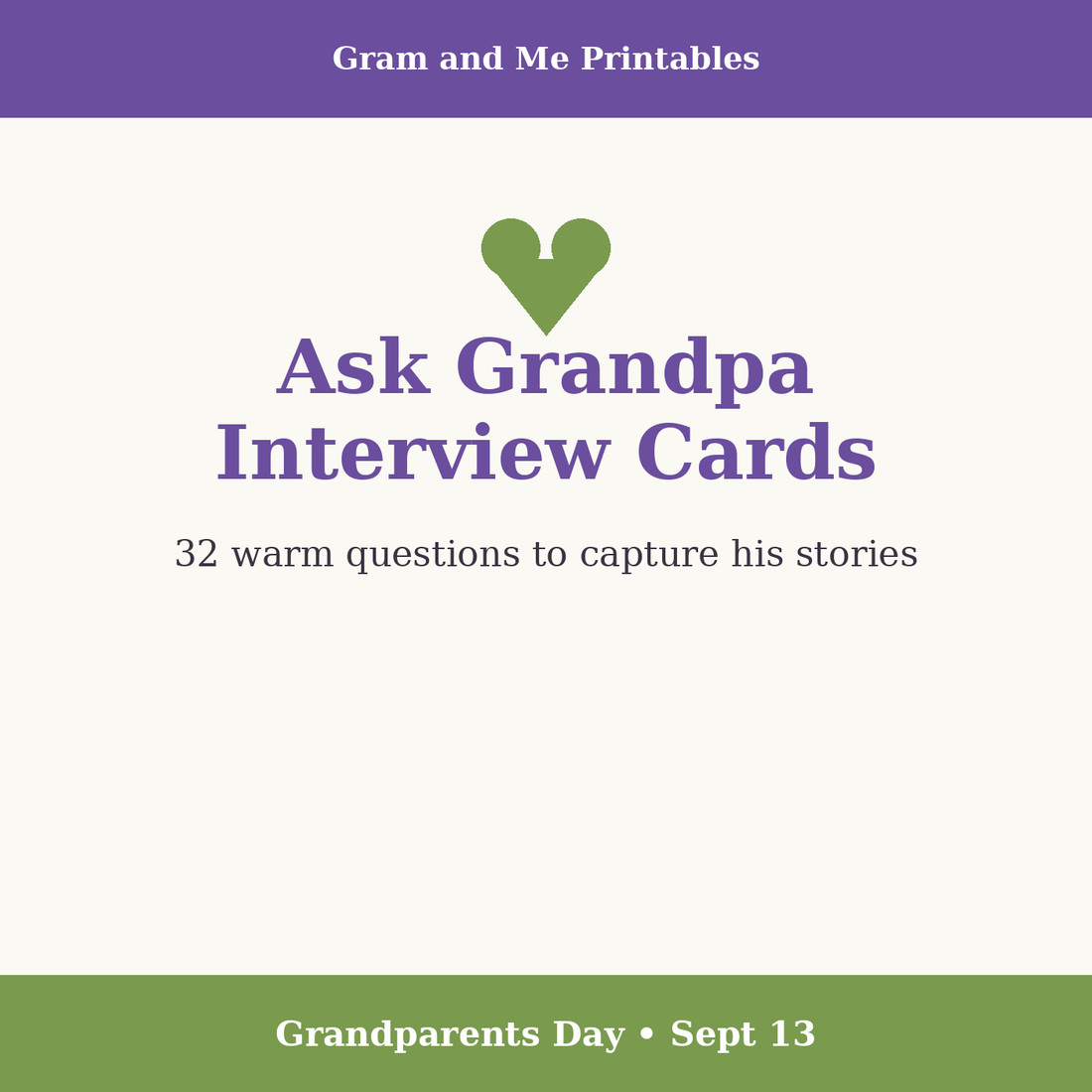 Ask Grandpa Interview Cards