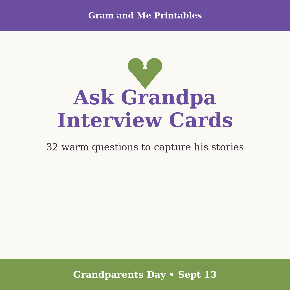 Ask Grandpa Interview Cards