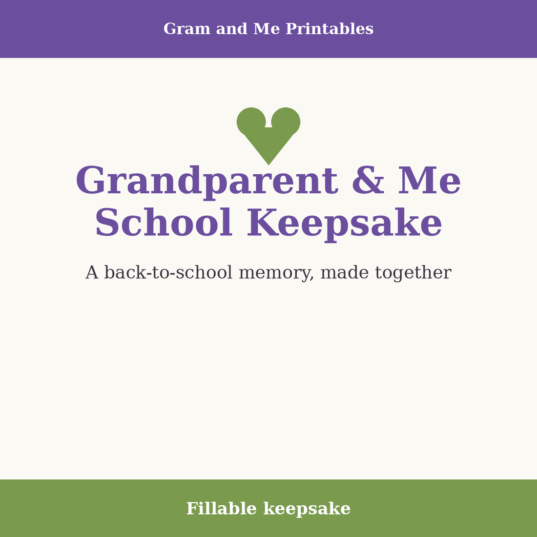 Grandparent &amp; Me School Keepsake