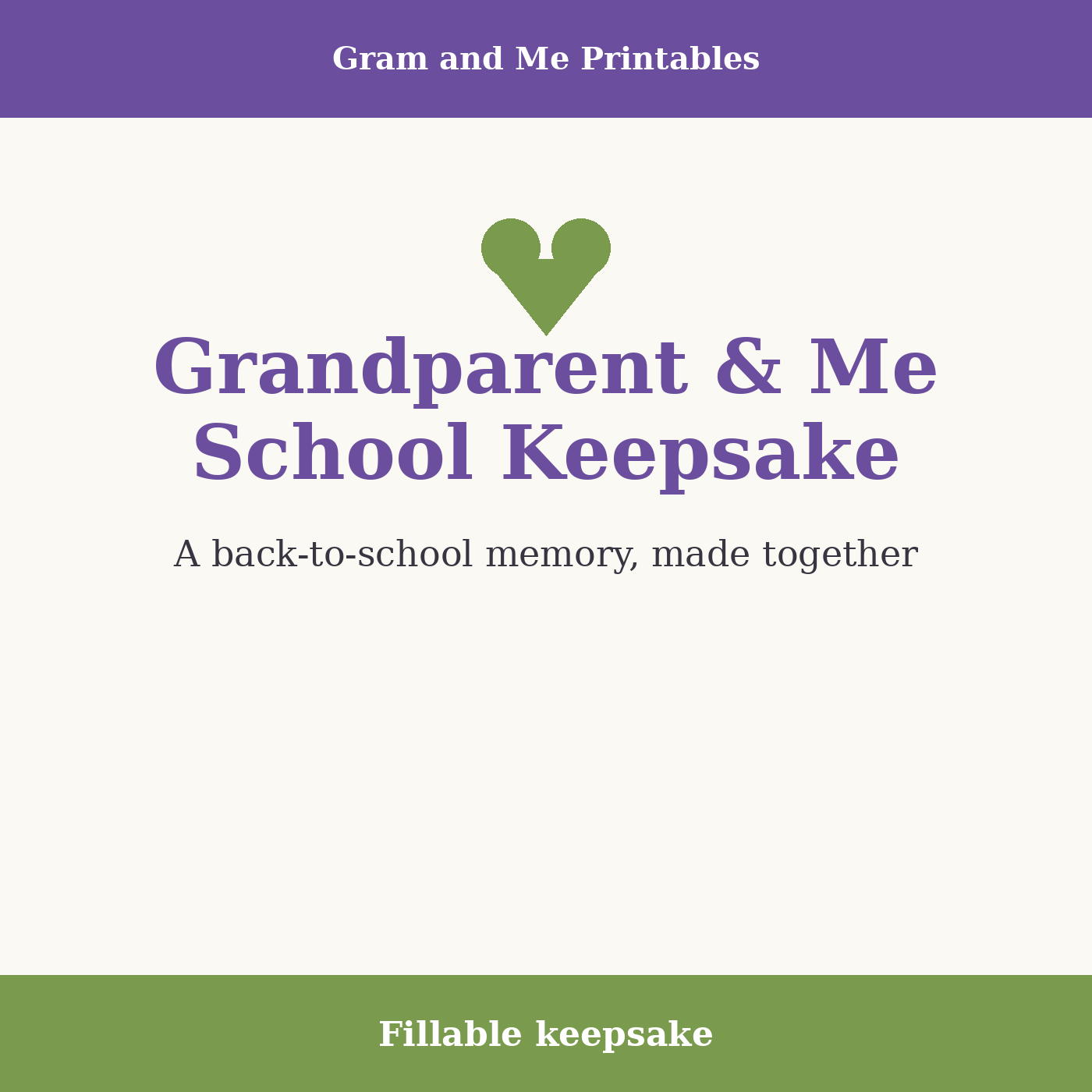 Grandparent &amp; Me School Keepsake