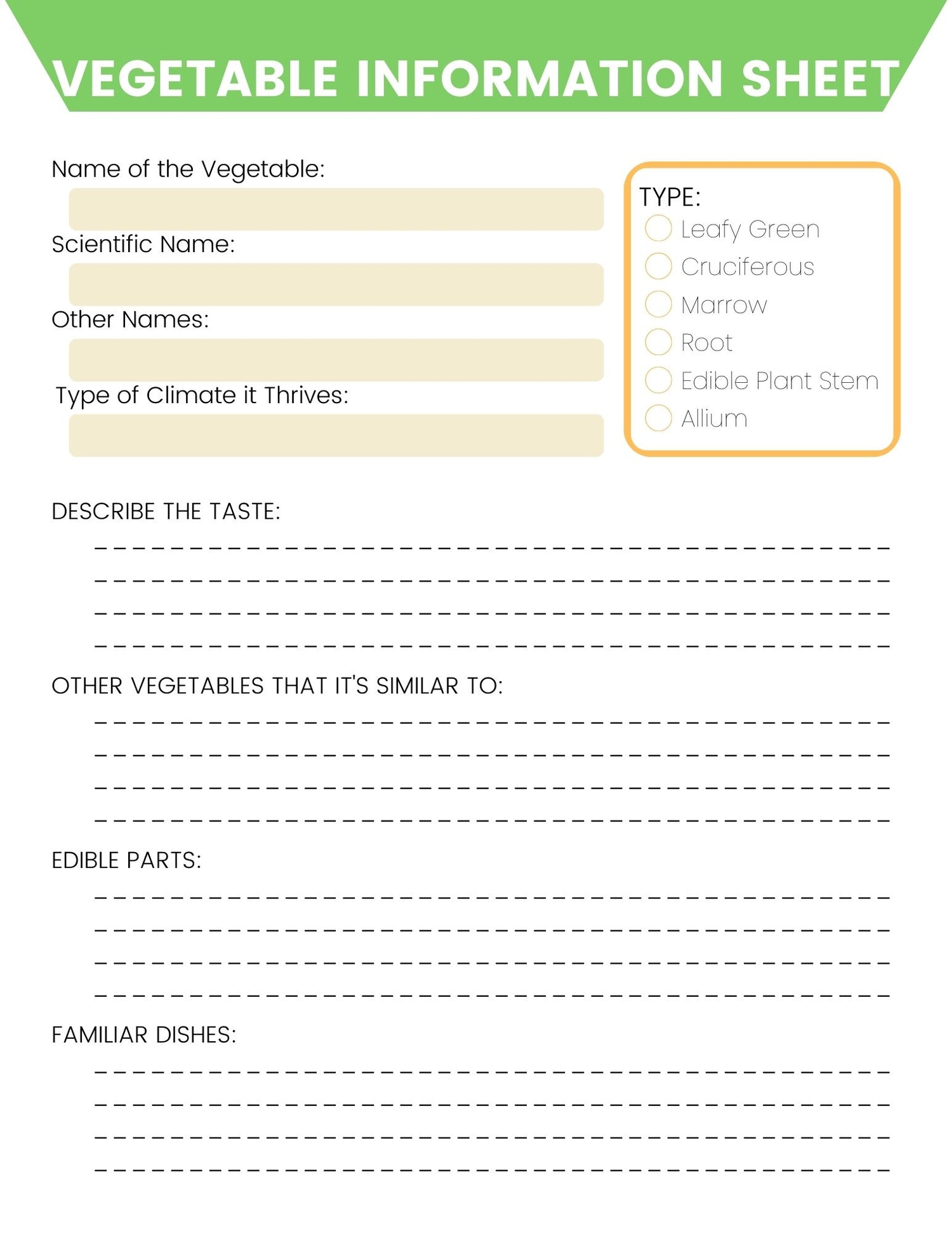 Vegetable Nature Study and Flashcards
