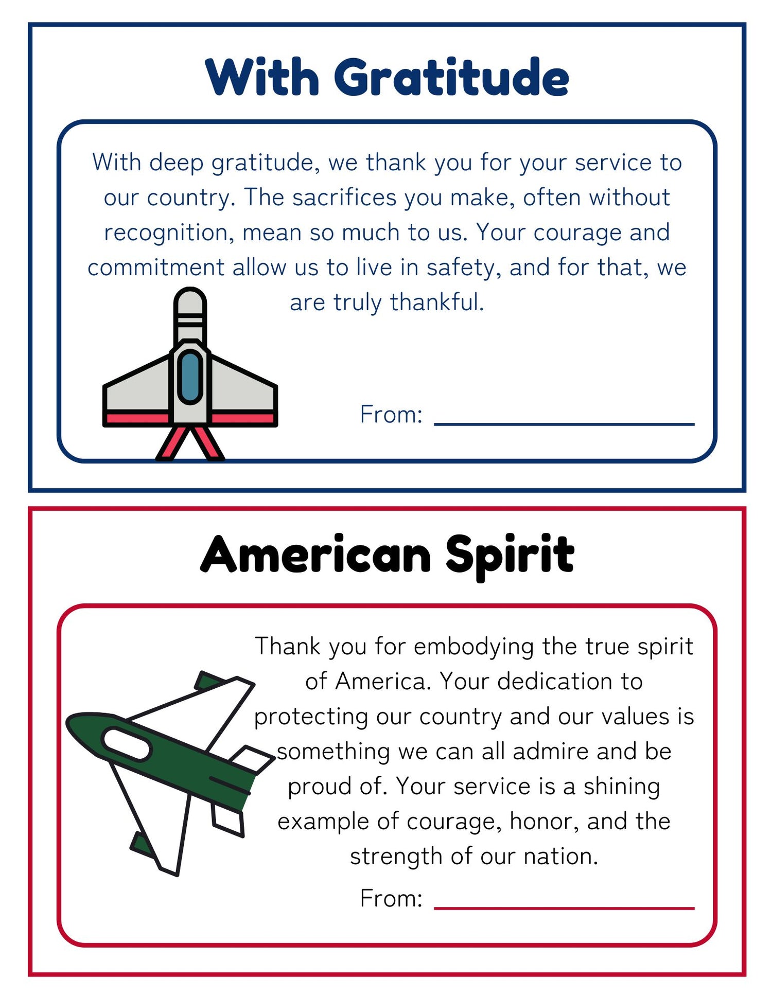 sample of gratitude card for veteran