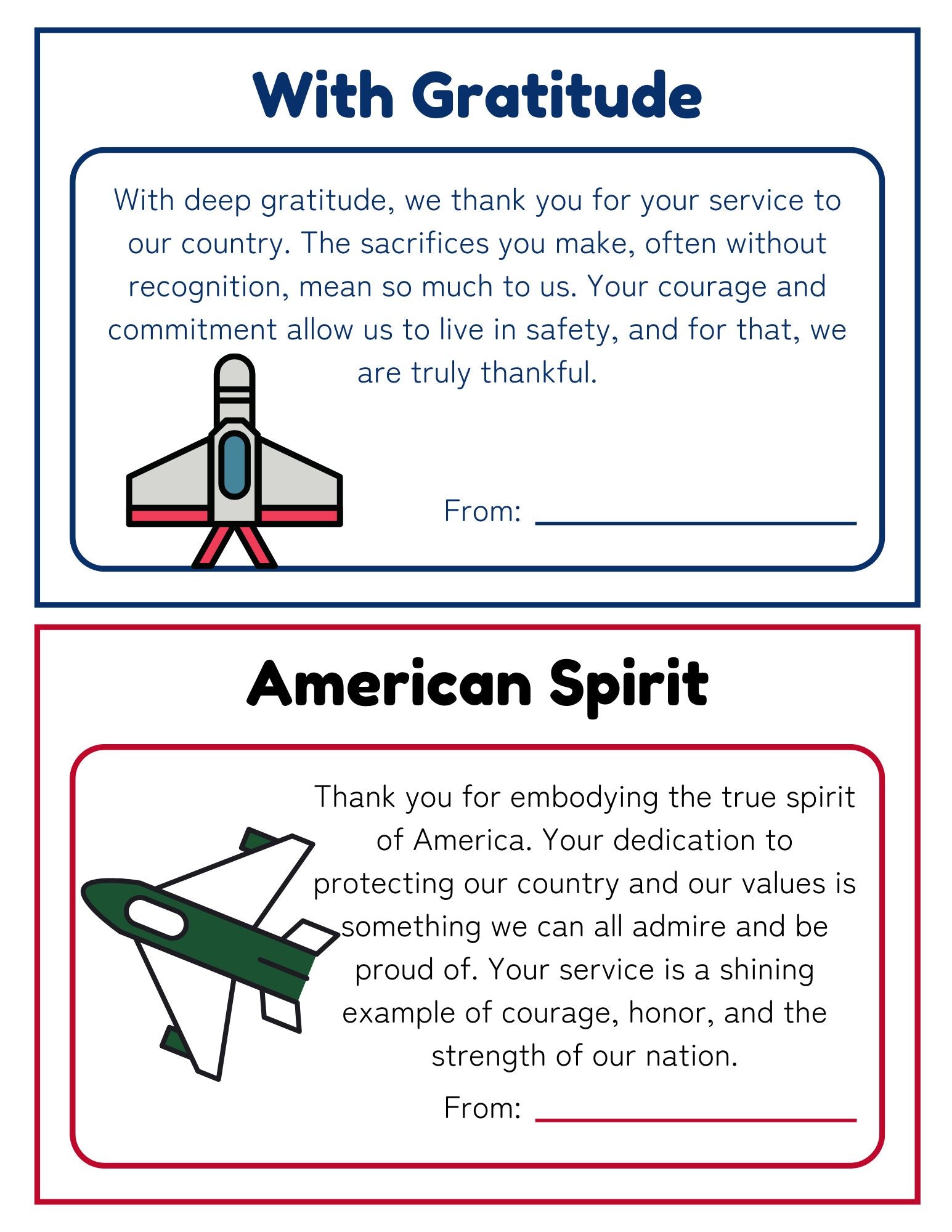 sample of gratitude card for veteran