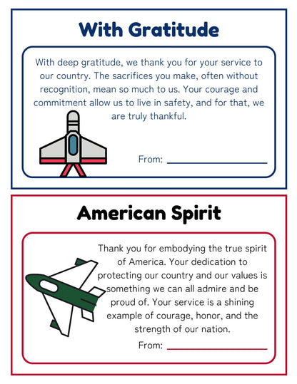 sample of gratitude card for veteran